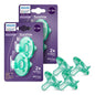 Philips Avent Soothie Orthodontic Baby Pacifiers, 100% Silicone Pacifiers, One Piece, BPA - Free, for Babies 0 - 3 Months, Green, 4 Pack, Model SCF190/41 - 7DAY'S