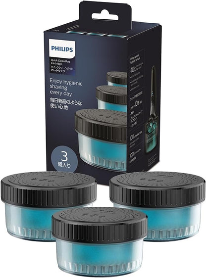 Philips Cleaning Solution for Electric Shaver S5000 S7000 S9000 S9000 Quick Clean Pods Cartridges Lemon Scent 160ml 3 Pack (About 9 Months) CC13/51 - 7DAY'S