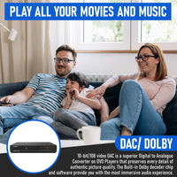 Philips DVD Players for TV with HDMI Port 1080P All Region HD DVD Player for Smart TV USB Input Remote Control Device, Mini DVD CD Player for Home Stereo System, HDMI and RCA Cable Included - 7DAY'S