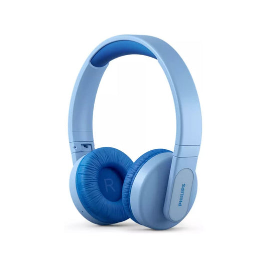 PHILIPS K4206 Kids Wireless Headphone,On - Ear Bluetooth Headphone with Safe Listening, Parental Control APP, Lighted Panels,32mm Drivers,Quality Sound,28 - Hour Battery Life,Fast Charging,Blue Color - 7DAY'S
