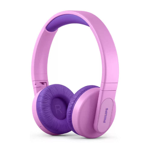 PHILIPS K4206 Kids Wireless Headphone,On - Ear Bluetooth Headphone with Safe Listening, Parental Control APP, Lighted Panels,32mm Drivers,Quality Sound,28 - Hour Battery Life,Fast Charging,Blue Color - 7DAY'S