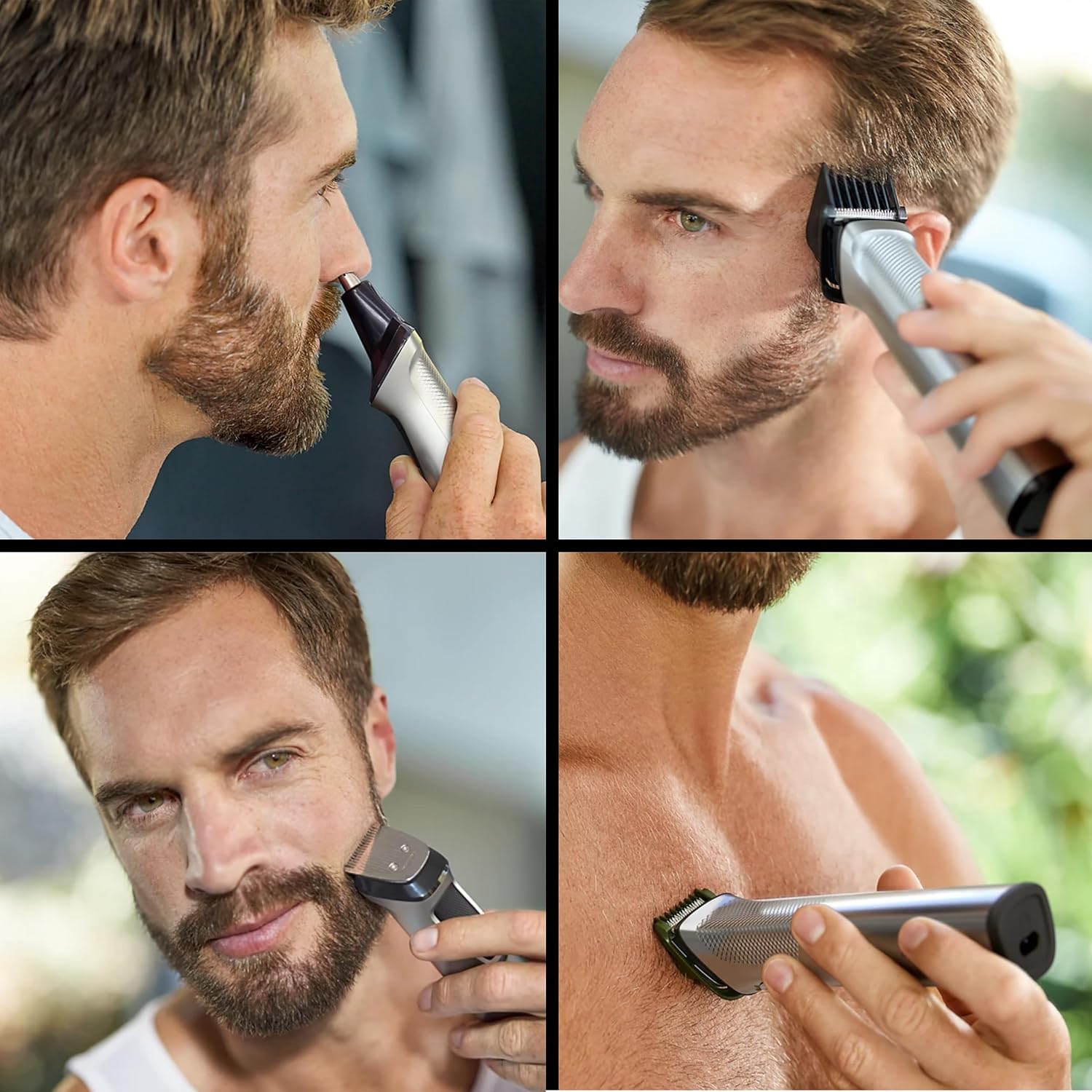 PHILIPS Multi Groomer 8000 Series, 21 Piece Grooming Kit, Beard Trimmer for Men, All - in - One Precision Trimmer for Face, Head, and Body - 7DAY'S