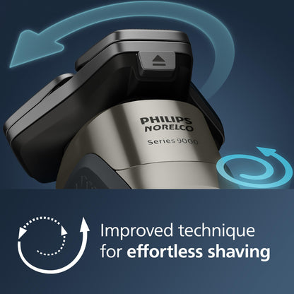 Philips Norelco 9400 Rechargeable Wet/Dry Electric Shaver with SenseIQ and Comfort Glide Ring Technology, Battery Powered, Silver, S9502/83 - 7DAY'S