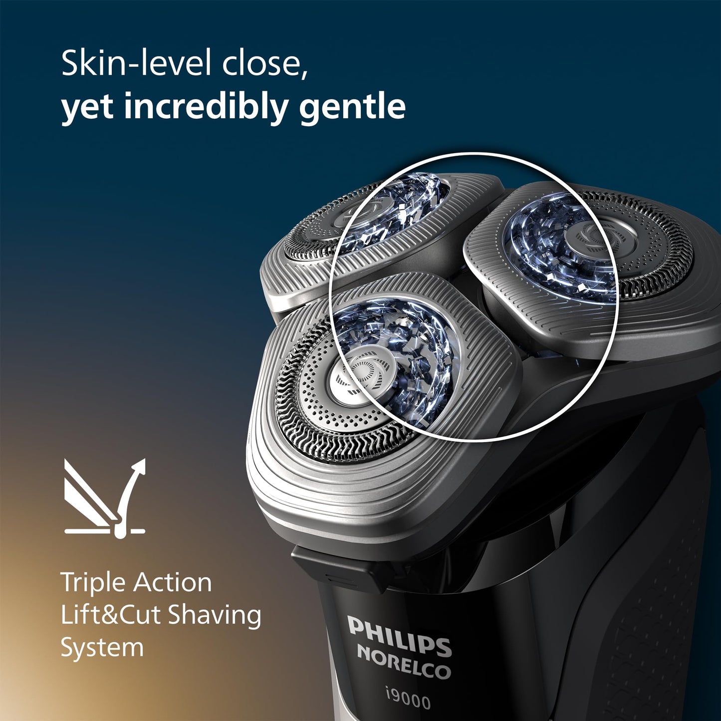Philips Norelco 9400 Rechargeable Wet/Dry Electric Shaver with SenseIQ and Comfort Glide Ring Technology, Battery Powered, Silver, S9502/83 - 7DAY'S