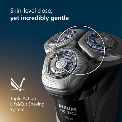 Philips Norelco 9400 Rechargeable Wet/Dry Electric Shaver with SenseIQ and Comfort Glide Ring Technology, Battery Powered, Silver, S9502/83 - 7DAY'S