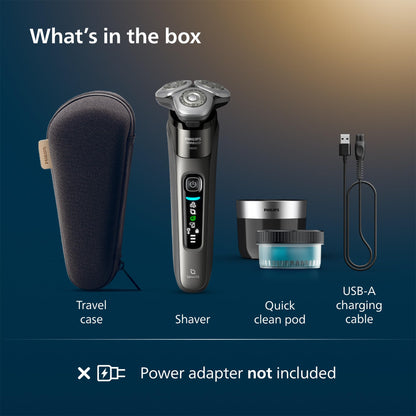 Philips Norelco 9400 Rechargeable Wet/Dry Electric Shaver with SenseIQ and Comfort Glide Ring Technology, Battery Powered, Silver, S9502/83 - 7DAY'S