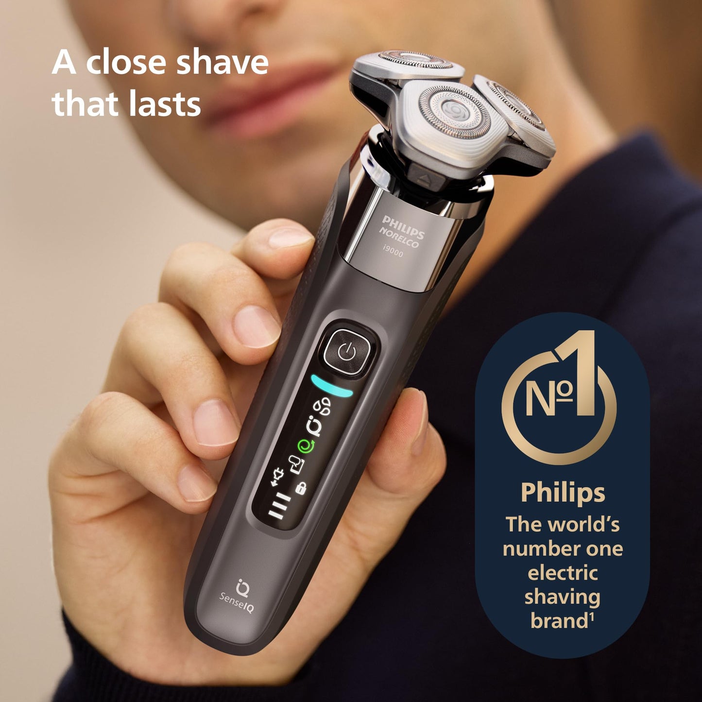 Philips Norelco 9400 Rechargeable Wet/Dry Electric Shaver with SenseIQ and Comfort Glide Ring Technology, Battery Powered, Silver, S9502/83 - 7DAY'S