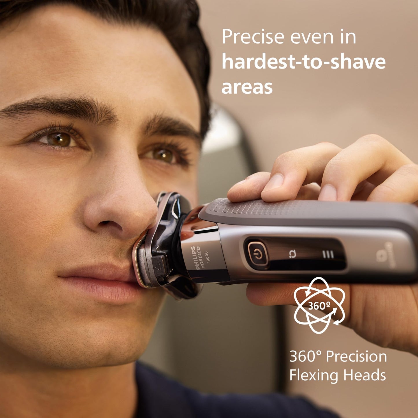 Philips Norelco 9400 Rechargeable Wet/Dry Electric Shaver with SenseIQ and Comfort Glide Ring Technology, Battery Powered, Silver, S9502/83 - 7DAY'S