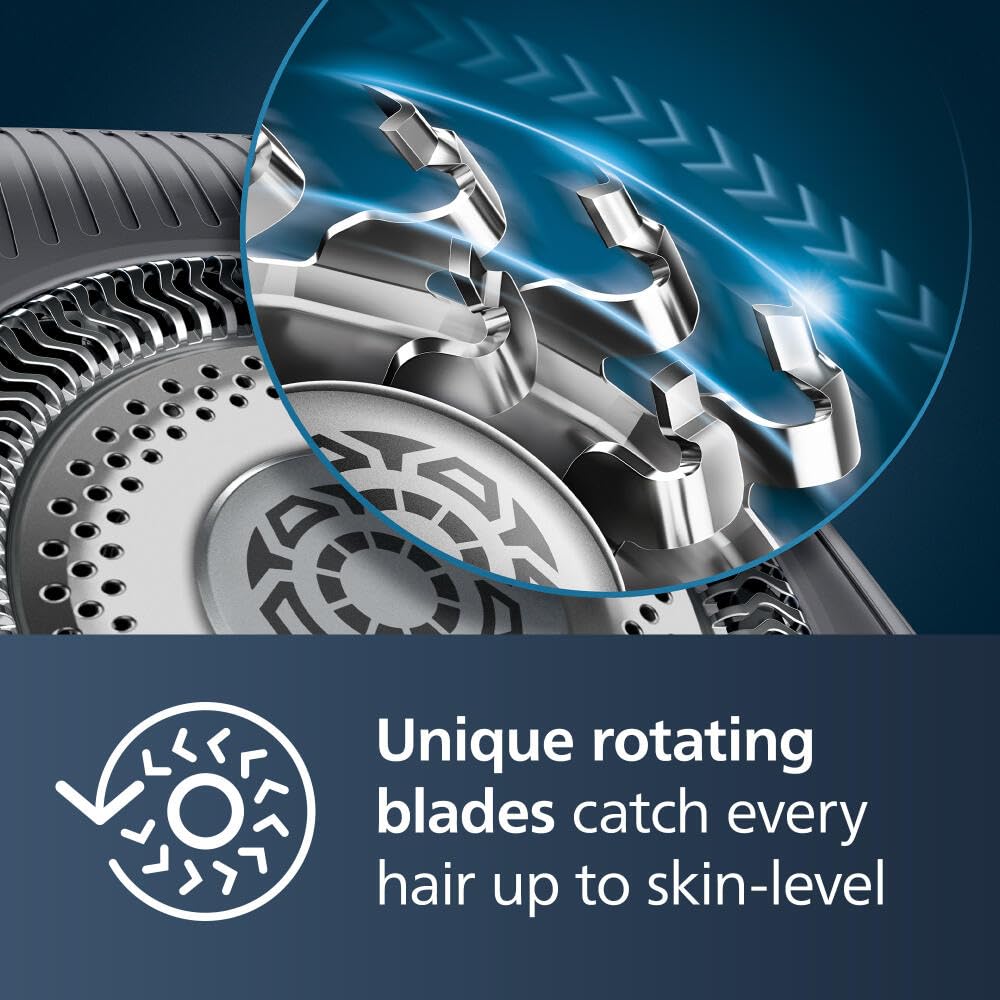 Philips Norelco 9400 Rechargeable Wet/Dry Electric Shaver with SenseIQ and Comfort Glide Ring Technology, Battery Powered, Silver, S9502/83 - 7DAY'S