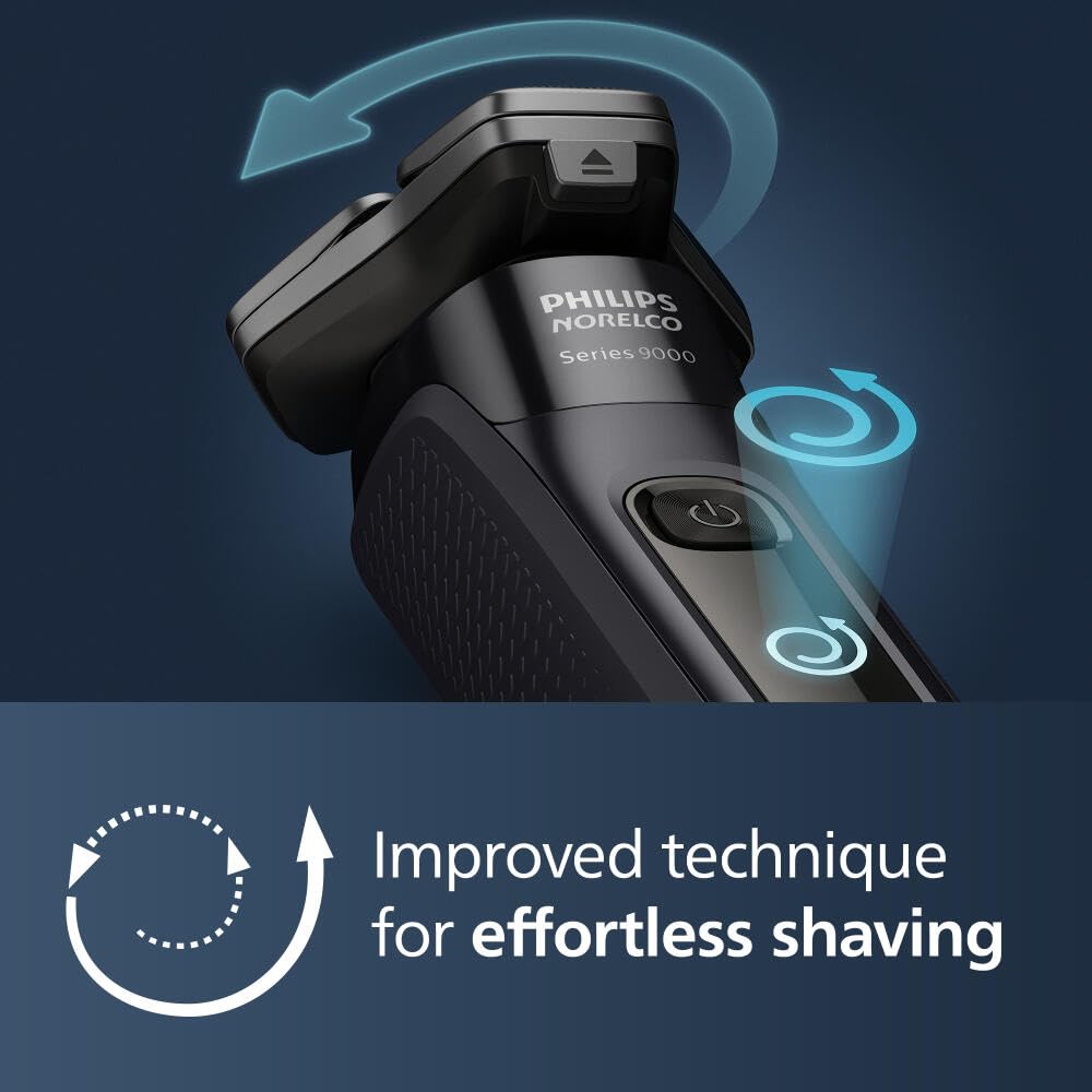 Philips Norelco 9400 Rechargeable Wet/Dry Electric Shaver with SenseIQ and Comfort Glide Ring Technology, Battery Powered, Silver, S9502/83 - 7DAY'S