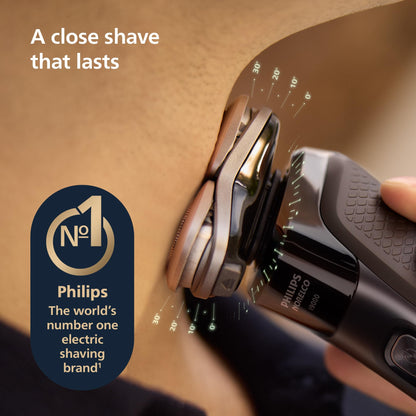 Philips Norelco 9400 Rechargeable Wet/Dry Electric Shaver with SenseIQ and Comfort Glide Ring Technology, Battery Powered, Silver, S9502/83 - 7DAY'S
