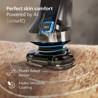 Philips Norelco 9400 Rechargeable Wet/Dry Electric Shaver with SenseIQ and Comfort Glide Ring Technology, Battery Powered, Silver, S9502/83 - 7DAY'S