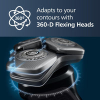Philips Norelco 9400 Rechargeable Wet/Dry Electric Shaver with SenseIQ and Comfort Glide Ring Technology, Battery Powered, Silver, S9502/83 - 7DAY'S