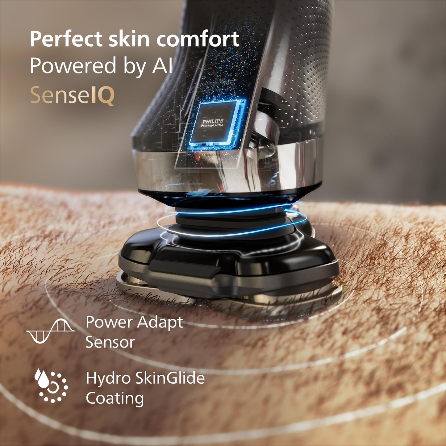 Philips Norelco 9400 Rechargeable Wet/Dry Electric Shaver with SenseIQ and Comfort Glide Ring Technology, Battery Powered, Silver, S9502/83 - 7DAY'S