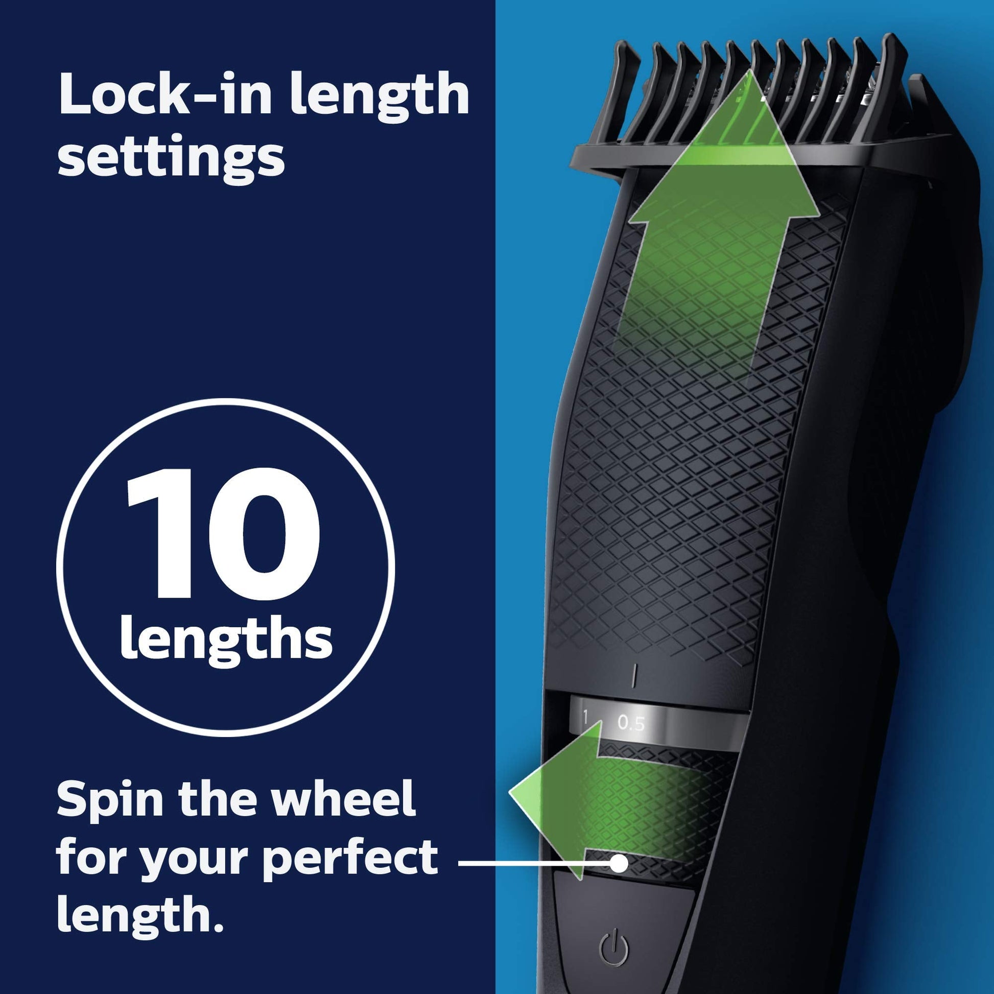 Philips Norelco Beard Trimmer and Hair Clipper, Cordless Grooming, Rechargeable, Adjustable Length, Beard Trimmer And Hair Clipper, No Blade Oil Needed, BT3210/41 - 7DAY'S