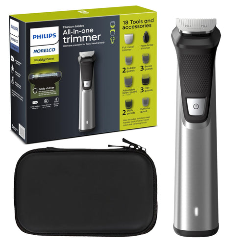 PHILIPS Norelco Multigroom 9000 Series MG9740 - 18 - in - 1 Precision Trimmer for Face, Head, and Body with Titanium Blades, 6 - Hour Battery Life, and Showerproof Design, Packaging May Vary - 7DAY'S