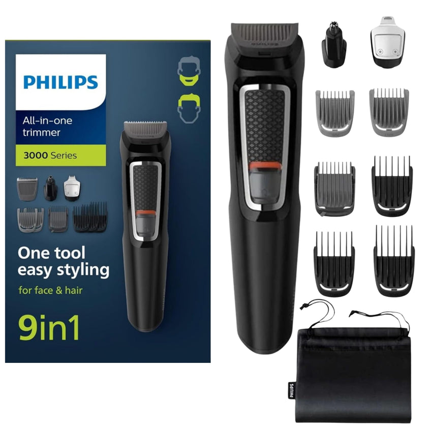 Philips Norelco Multigroom All - in - One Trimmer Series 3000 with 13 pieces - No Blade Oil Needed, MG3750/50 - 7DAY'S