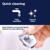 Philips Norelco Multigroom All - in - One Trimmer Series 3000 with 13 pieces - No Blade Oil Needed, MG3750/50 - 7DAY'S