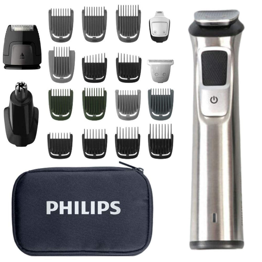 Philips Norelco Multigroom Men's Beard Grooming Kit with Trimmer for Head Body, Face - Stainless Steel with Travel Case - 7DAY'S