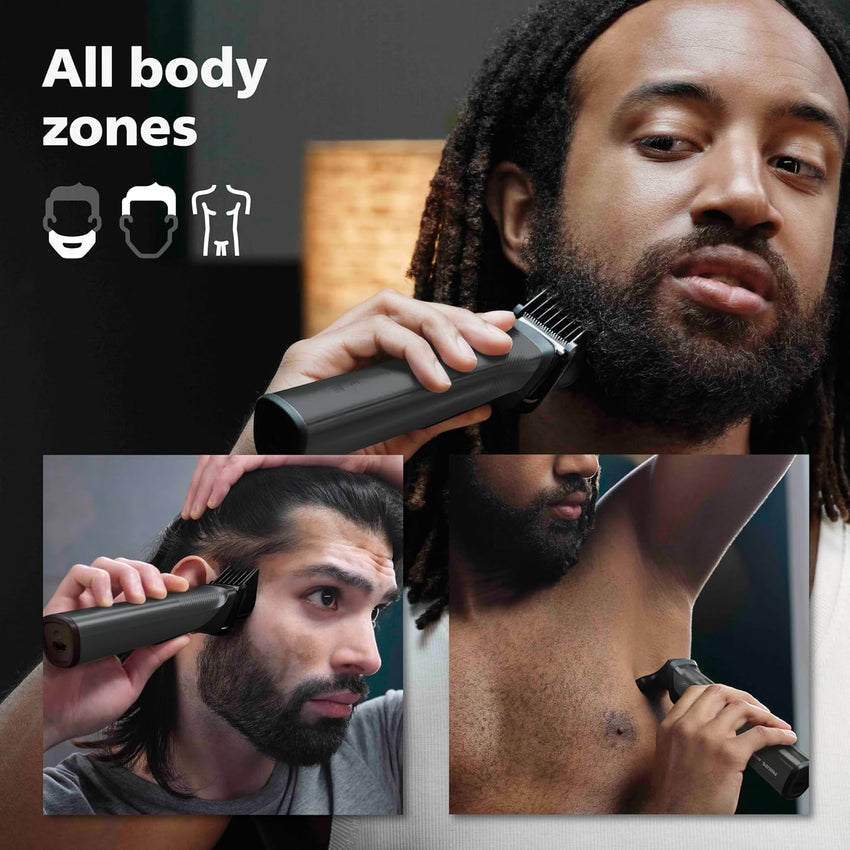 PHILIPS Norelco Multigroom Series 9000 - 21 Piece Men's Grooming Kit for Beard, Body, face, Nose, Ear Hair Trimmer - 7DAY'S