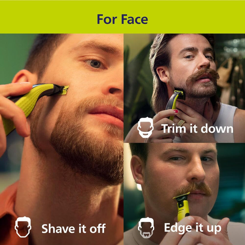 Philips Norelco OneBlade Face + Body Hybrid Electric Trimmer and Shaver, QP2630/70 - 7DAY'S