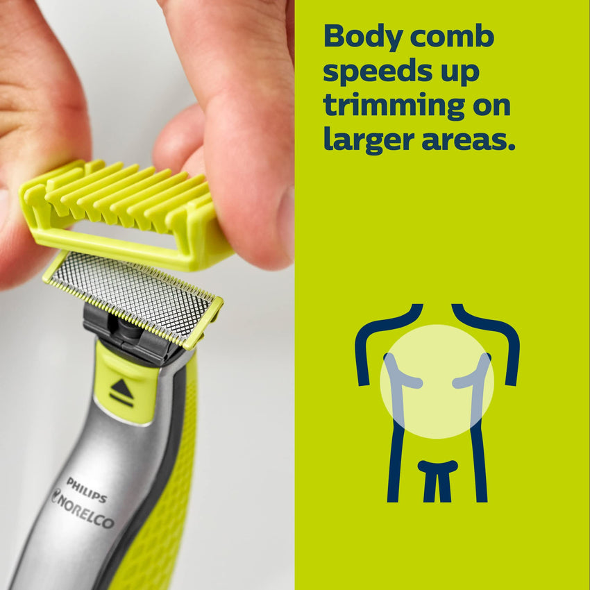 Philips Norelco OneBlade Face + Body Hybrid Electric Trimmer and Shaver, QP2630/70 - 7DAY'S