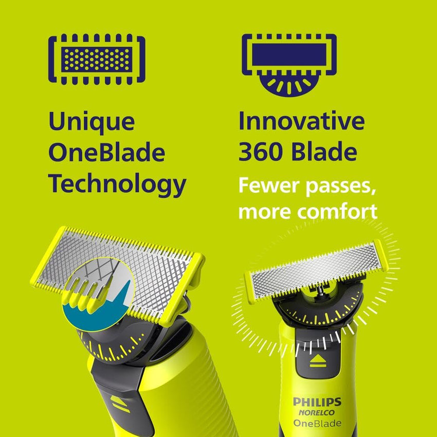 Philips Norelco OneBlade Face + Body Hybrid Electric Trimmer and Shaver, QP2630/70 - 7DAY'S