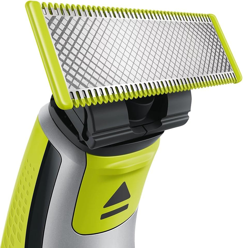 Philips OneBlade Hybrid Body and Face Stubble Trimmer with 4 x Lengths, 2 Extra Blade and Travel Pouch, - 7DAY'S