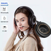 PHILIPS Over Ear Open Back Stereo Headphones Wired with Detachable Audio Jack, Studio Monitor Headphones for Recording Podcast DJ Music Piano Guitar (SHP9600) - 7DAY'S