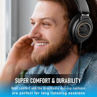 PHILIPS Over Ear Open Back Stereo Headphones Wired with Detachable Audio Jack, Studio Monitor Headphones for Recording Podcast DJ Music Piano Guitar (SHP9600) - 7DAY'S