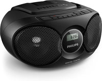 Philips Portable CD Player Boombox Radio CD Player Combo for Home, Stereo Sound Speakers and MP3/CD - R/RW Compatible, Programmable CD Player with FM Radio/USB/Headphone Jack/AUX Input - 7DAY'S