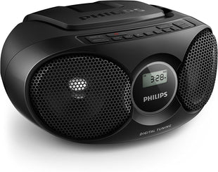 Philips Portable CD Player Boombox Radio CD Player Combo for Home, Stereo Sound Speakers and MP3/CD-R/RW Compatible, Programmable CD Player with FM Radio/USB/Headphone Jack/AUX Input