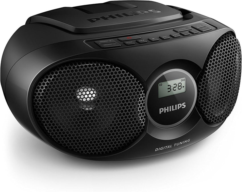 Philips Portable CD Player Boombox Radio CD Player Combo for Home, Stereo Sound Speakers and MP3/CD - R/RW Compatible, Programmable CD Player with FM Radio/USB/Headphone Jack/AUX Input - 7DAY'S