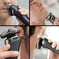Philips Rechargeable Wet/Dry Electric Shaver Series 9000 with SenseIQ and Comfort Glide Ring Technology, Battery Powered, Silver - 7DAY'S