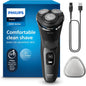 Philips Shaver for Men Series 3000 Rechargeable Wet/Dry Mens Electric Shavers Electric Razor for Men - Modern Steel Metallic - 7DAY'S
