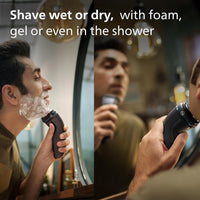 Philips Shaver for Men Series 3000 Rechargeable Wet/Dry Mens Electric Shavers Electric Razor for Men - Modern Steel Metallic - 7DAY'S