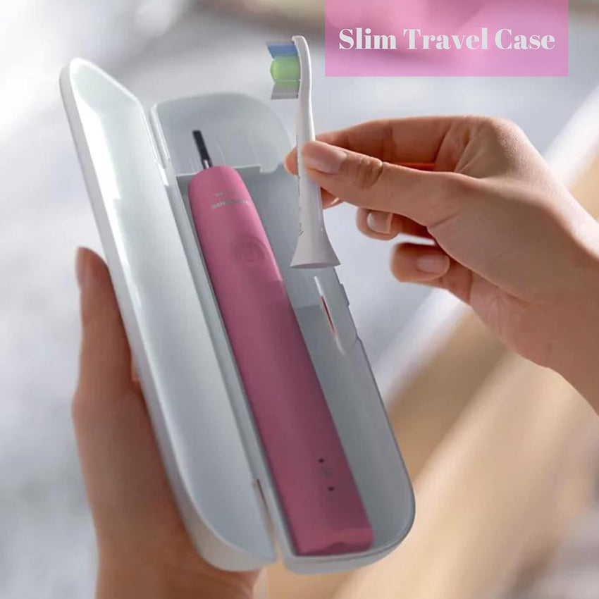 PHILIPS Sonicare Electric Toothbrush with DiamondClean Brush Head, Phillips Sonicare Rechargeable Toothbrush with Pressure Sensor, Travel Case, Sonic Electronic Toothbrush (Pink) - 7DAY'S