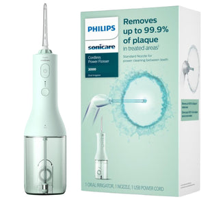 Philips Sonicare Water Flosser Cordless – Rechargeable Power Dental Waterflosser for Teeth, Portable Oral Irrigator with 3 Intensity Settings, 360° Rotating Nozzle – (White) - 7DAY'S