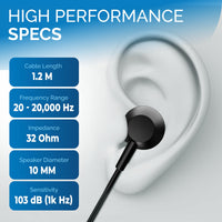 Philips USB C Earbuds Wired with Microphone, in Ear Type C Headphones with mic, Powerful Bass, Lightweight, USB - C Wired Earphones, 3 - Button in - line Remote Ear Buds (Black) - 7DAY'S