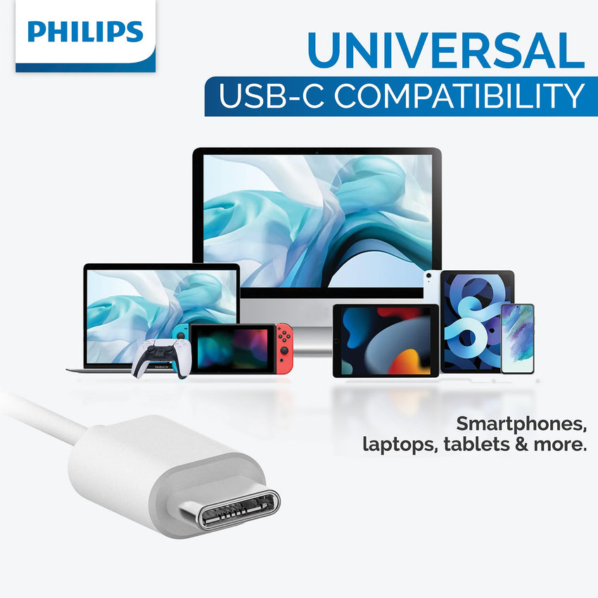 Philips USB C Earbuds Wired with Microphone, in Ear Type C Headphones with mic, Powerful Bass, Lightweight, USB - C Wired Earphones, 3 - Button in - line Remote Ear Buds (Black) - 7DAY'S