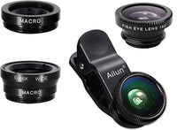 Phone Lens,by Ailun,3 in 1 Clip on 180 Degree Fish Eye Lens+0.65X Wide Angle+10X Macro Lens,Universal HD Camera Lens Kit for Mobile Phone,Cellphone,Smart Phone - 7DAY'S