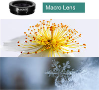 Phone Lens,by Ailun,3 in 1 Clip on 180 Degree Fish Eye Lens+0.65X Wide Angle+10X Macro Lens,Universal HD Camera Lens Kit for Mobile Phone,Cellphone,Smart Phone - 7DAY'S