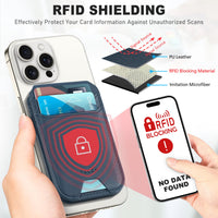 Phone Wallet with Adjustable Stand, [RFID Blocking] Credit Card Holder, Fit 5 Cards, PU Leather Magnetic Wallet for iPhone 16/15/14/13/12/Plus/Pro/Pro Max Series, Not for mini, Black - 7DAY'S