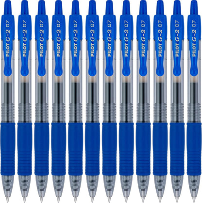 Pilot G2 Premium Gel Roller Pens 0.7, Fine Point Smooth Writing Pens Black, Pack of 12 - 7DAY'S