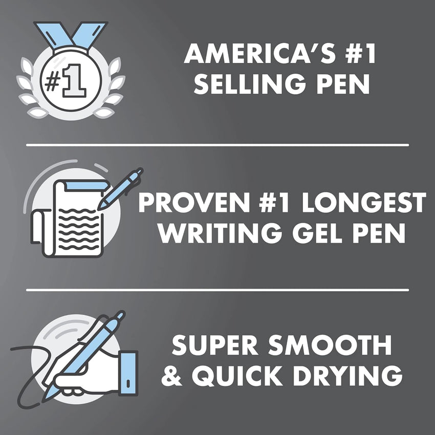 Pilot G2 Premium Gel Roller Pens 0.7, Fine Point Smooth Writing Pens Black, Pack of 12 - 7DAY'S