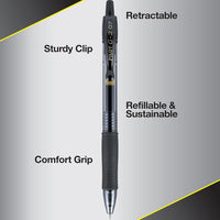 Pilot G2 Premium Gel Roller Pens 0.7, Fine Point Smooth Writing Pens Black, Pack of 12 - 7DAY'S