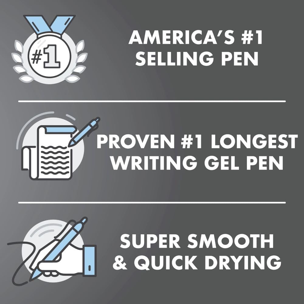 Pilot G2 Premium Gel Roller Pens 0.7, Fine Point Smooth Writing Pens Black, Pack of 12 - 7DAY'S