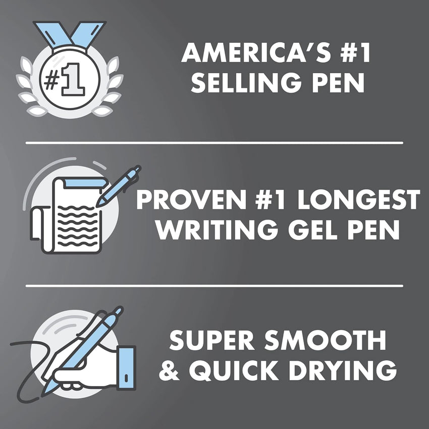 Pilot G2 Premium Gel Roller Pens 0.7, Fine Point Smooth Writing Pens Black, Pack of 12 - 7DAY'S