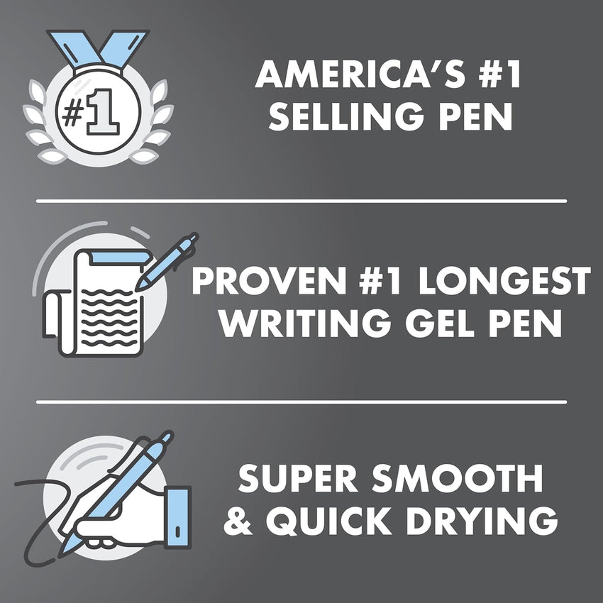 Pilot G2 Premium Gel Roller Pens 0.7, Fine Point Smooth Writing Pens Black, Pack of 12 - 7DAY'S