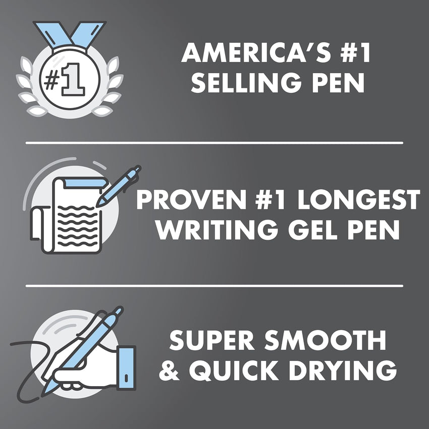 Pilot G2 Premium Gel Roller Pens 0.7, Fine Point Smooth Writing Pens Black, Pack of 12 - 7DAY'S